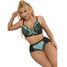 Subblime - 955557 Ensemble Soutien-Gorge En Cuir Verni Vert Avec Fermeture Éclair S/M